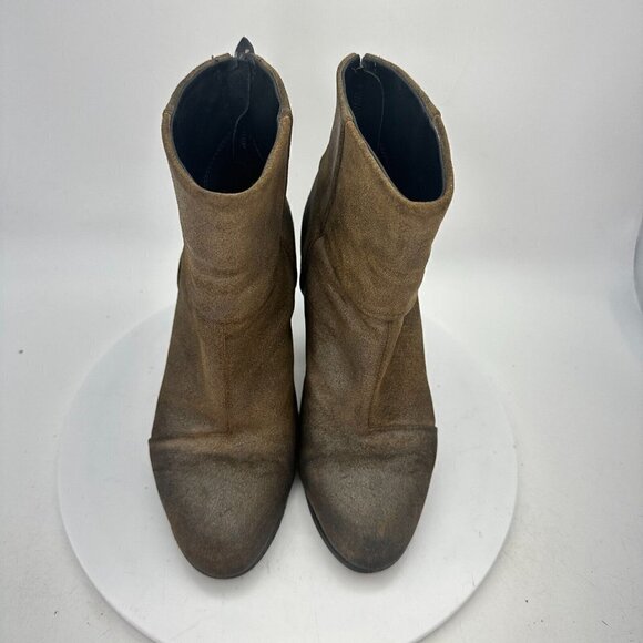 Rag & Bone Distressed Women Size 7.5 EU 37.5 Suede Back Zipper Heel Boot Brown - Picture 3 of 13